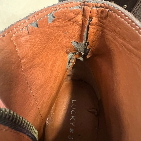 Lucky Brand chocolate brown leather studded boots size 8.5 - Picture 12 of 12